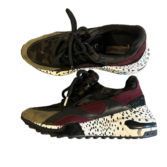 Steve Madden Sneaker Barra Bara 01S1 platform cliff heal US 7 - Picture 1 of 10